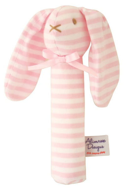 Bunny Squeaker - Pink & White Stripes